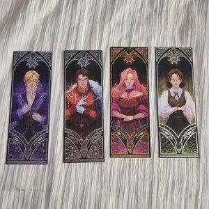 Fairyloot The Crimson Moth Foiled Bookmarks Set of 4 Hexed Hearts April 2025